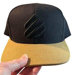 Vivint Clothing Brand Snapback Baseball Hat/Cap, Black/Tan, Adjustable